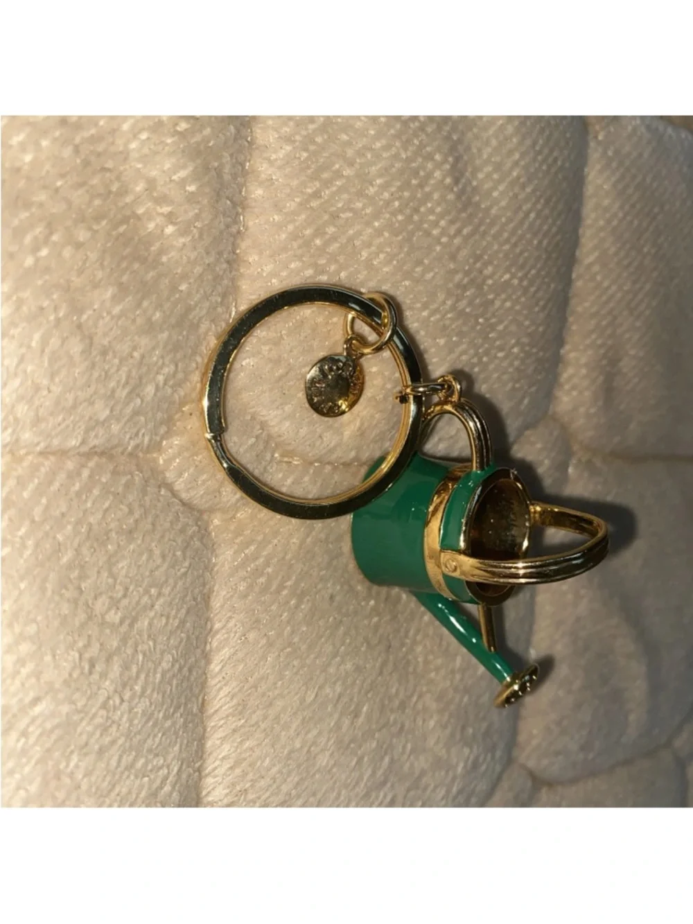 J. Crew RARE Flower Watering Can Keychain Green Gold Color‎